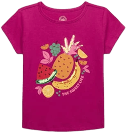 Wonder Nation Girls Embellished Graphic Tee with Short Sleeves