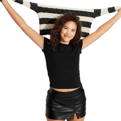 Women's Short Sleeve Crewneck T-Shirt Wild Fable Jet Black