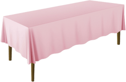 Lann's Linens Polyester Fabric Tablecloth for Wedding, Banquet, Restaurant - 60 x 126 Inch Rectangular - Pink