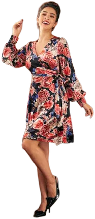 ModCloth Celestial Silhouette Balloon Sleeve Dress