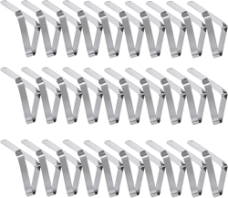 Picnic Tablecloth Clips (2.7 Inch Large Size 30 Pack), Table Cloth Cover Clamps Holder Stainless Steel for Outdoor Patios Camping Wedding Party, (Triangle)