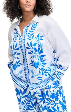 INC International Concepts Women's Printed Long-Sleeve Shirt