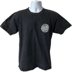 Santa Cruz Floral Shirt Men Large Black Short Sleeve Crew Neck Double