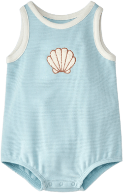Baby Boys&#39; Chenille Shell Romper - Cloud Island&#8482; Blue 12M