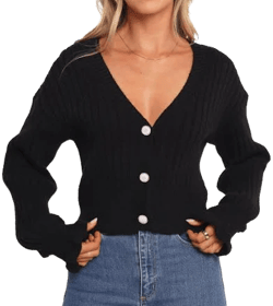 Petal & Pup Women's Zana Ribbed Ruffle Cuff Knit Sweater