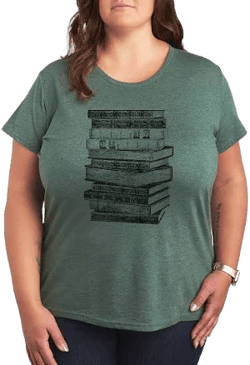 Women's Licensed Character Stacked Books Graphic Tee Girl's