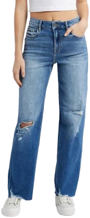 Hidden Jeans Women's High-Waist Distressed Wide-Leg Jeans