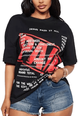 Fashion Nova Oversized Graphic T-Shirt