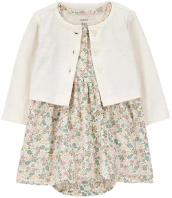 Carter's Baby Girl 2-Piece Floral Bodysuit Dress Set