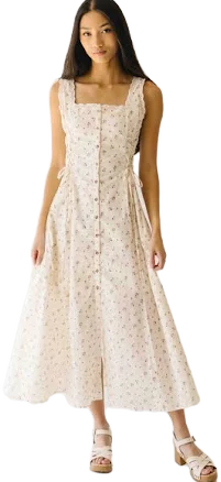 The Solene Floral Button-Up Midi Dress