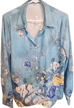 Floral Long Sleeve Button Down Blouse