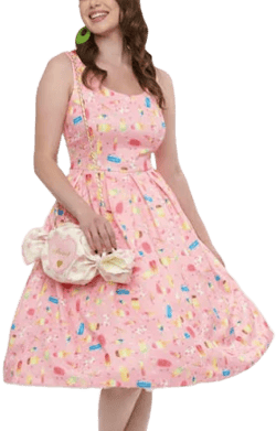 Uk Unique Vintage Dolly & Dotty 1950s Pop Swing Dress
