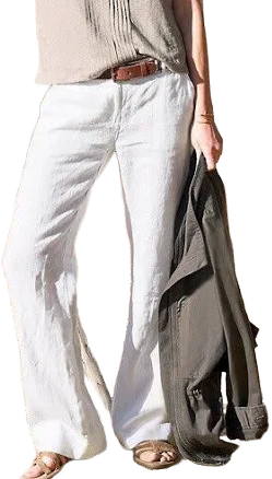 Garnet Hill Modern Wide Leg Linen Pants