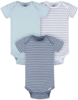 Newborn Gerber Neutral Short Sleeve Bodysuits 3-Pack