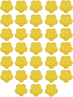 MSCFTFB 33 Pieces Small Garden Flower Iron on Patches Embroidered Patches Floral Turnera Sew on Appliques Clothing Jackets Backpack Shoes Repairing Decorations Apparel Embellishments (Yellow)