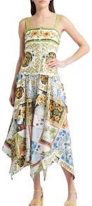 FARM Rio Women's Latin Trip Print Asymmetric Cotton Sundress