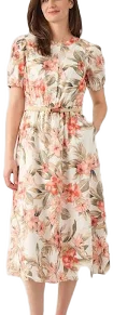 Kasper Women's Floral Print Cotton Midi Dress
