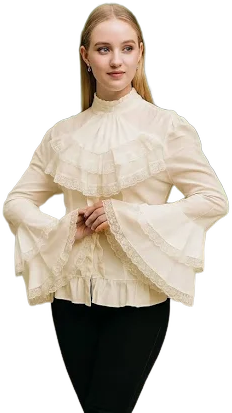 Victorian Lace Ruffled Blouse