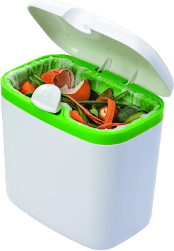 Joie Countertop Compost Bin, Indoor Compost Bins, White, Plastic