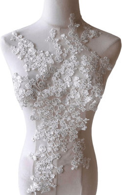 Floral Patch Motif Embroideried Flower Lace Appliques for Wedding Dresses Bridal Gown Dance Costumes