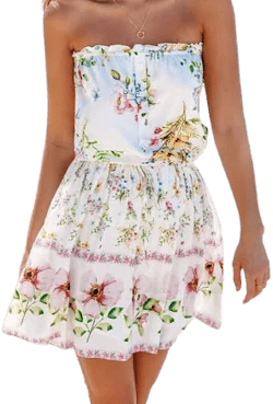 Cupshe Women's Floral Print Tie Waist Sleeveless Mini Beach Dress -