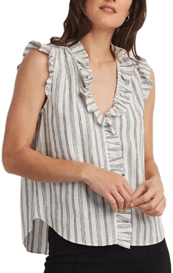 LINEN Blend Ruffle Top