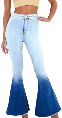 Anna-Kaci Women's High-Waist Bell Bottom Jeans