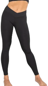 Body Wrappers Recycled Poly Criss Cross Waist Band Legging With Back Pocket