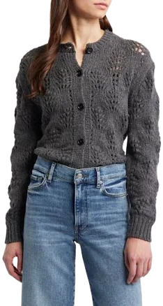 FRAME Textured Stitch Wool Cardigan