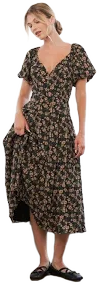 Cassandra Floral Print Midi Dress