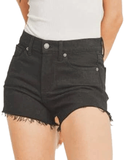 Just USA High Rise Frayed Hem Jean Shorts