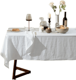 Talasily Linen Tablecloth 100% Pure Linen Table Cloth 60x108 Inches Rectangle Tablecloths Washable Cloths for Kitchen, Dining, Buffet Parties, Holidays, Picnic, Weddings and Restaurants-White White 108" x 60" (Rectangular)
