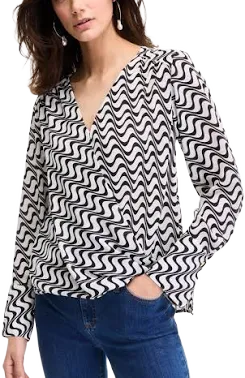INC International Concepts Women's Printed Surplice Blouse