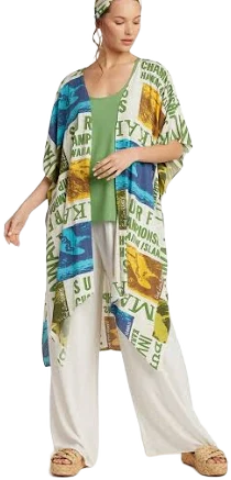 Jams World Women's Floral Print Kimono Jacket