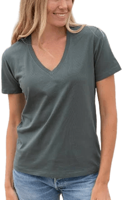 Classic T-Shirt Company Women's Organic Cotton V-Neck Short Sleeve T-Shirt