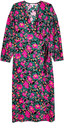 Topshop Women's Bold Floral Wrap Dress