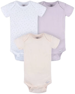 Newborn Gerber Neutral Short Sleeve Bodysuits 3-Pack