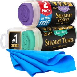 Premium 2pk +1 Free Shammy Cloth For Car Drying 26"X17" Super Absorbent Chamois Towel For Car ScratchFree Reusable And Softdsgas21ga