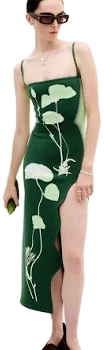 Iris Flower Print Maxi Tank Dress