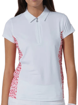 Daily Sports Ladies Edge Cap Sleeve Zip Golf Polo Shirt