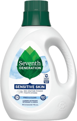 Seventh Generation Liquid Laundry Detergent, Free & Clear, 60 Loads, USDA Certified 97% Biobased, 90 Fl Oz 90 Ounce (Pack of 1) Free & Clear