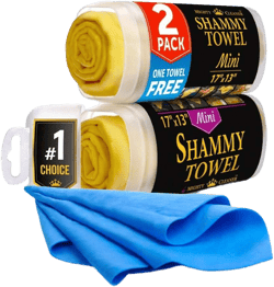 Premium 2pk Mini +1 Free Shammy Cloth For Car Drying 17 X13 Super Absorbent Chamois Towel For Car ScratchFree Reusable And Soft4s1d21kd2