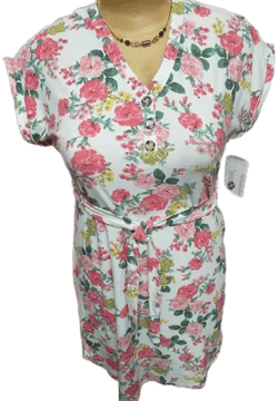 Bobbie Brooks Women's Floral Short Sleeve Dress