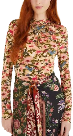 FARM Rio Women's Ikat Tiny Flowers Jersey Top