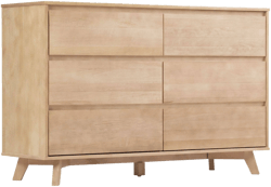 Plank+beam Solid Wood Scandinavian 6-Drawer Dresser