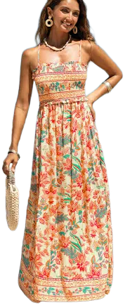 Cupshe Sleeveless Floral Maxi Dress