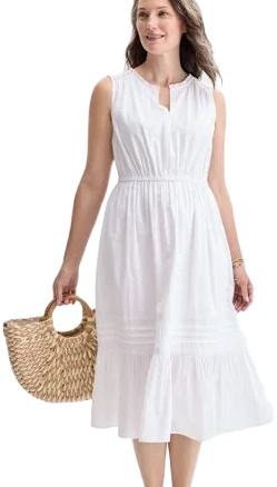 Style & Co. Women's Sleeveless Lace-Mix Cotton Midi Dress