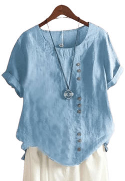 Elegant Cotton Linen Blouse for Women Lightweight Summer Breathable Linen Cotton Top