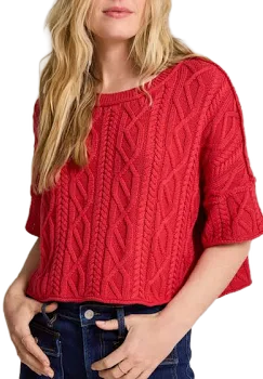 Altar'd State Emma Cable Cropped Sweater
