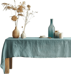 Light Blue Linen Tablecloth, Custom Size Table Cover, Minimalist Wedding Kitchen Dining Decor, Farmhouse Style, Handmade Home Accent